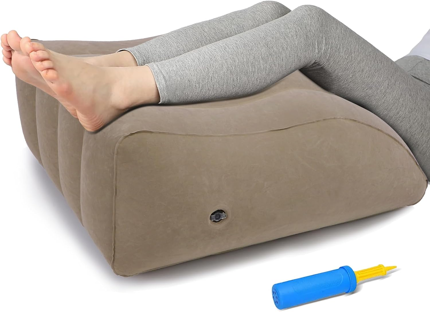 ZYODUOB Inflatable Leg Pillow, Wedge Pillow for Sleeping, Portable Wedge Pillow, Improve Circulataion and Reduce Swelling, for Sleeping, Recovery, Pregnant (Grey)