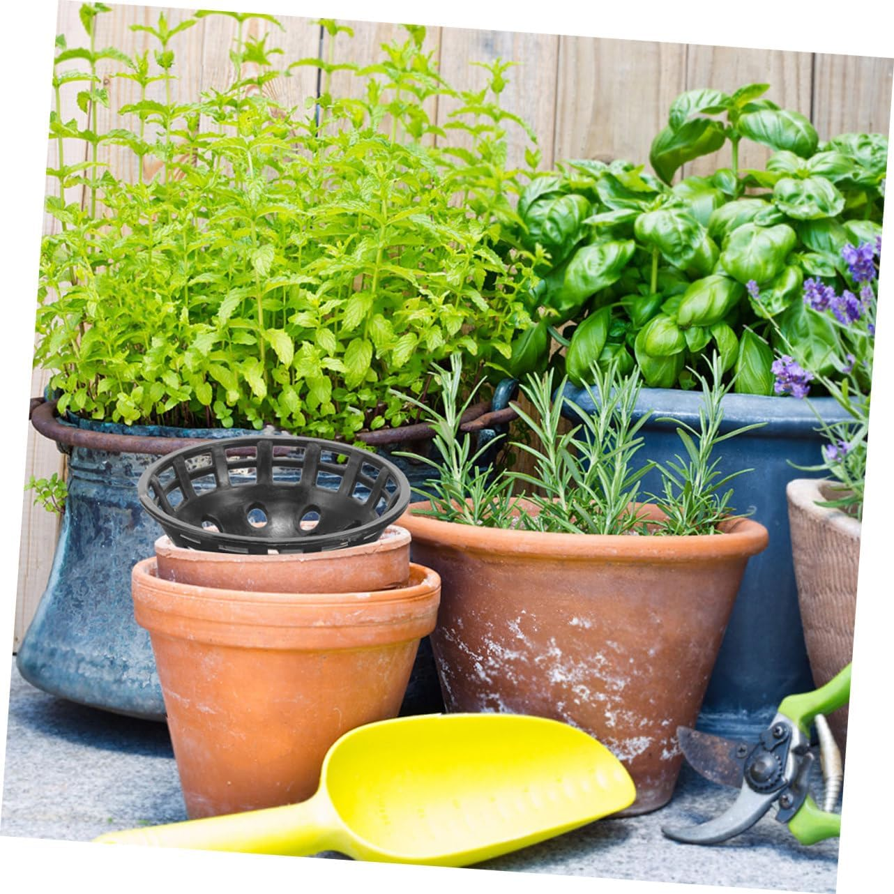 ANDRESLAD 12Pcs Plastic Mesh Pad Filters for Bonsai Pot Drainage Screens Flower Pot Hole Mesh Pads Planter Hole for Gardening Supplies image number 2