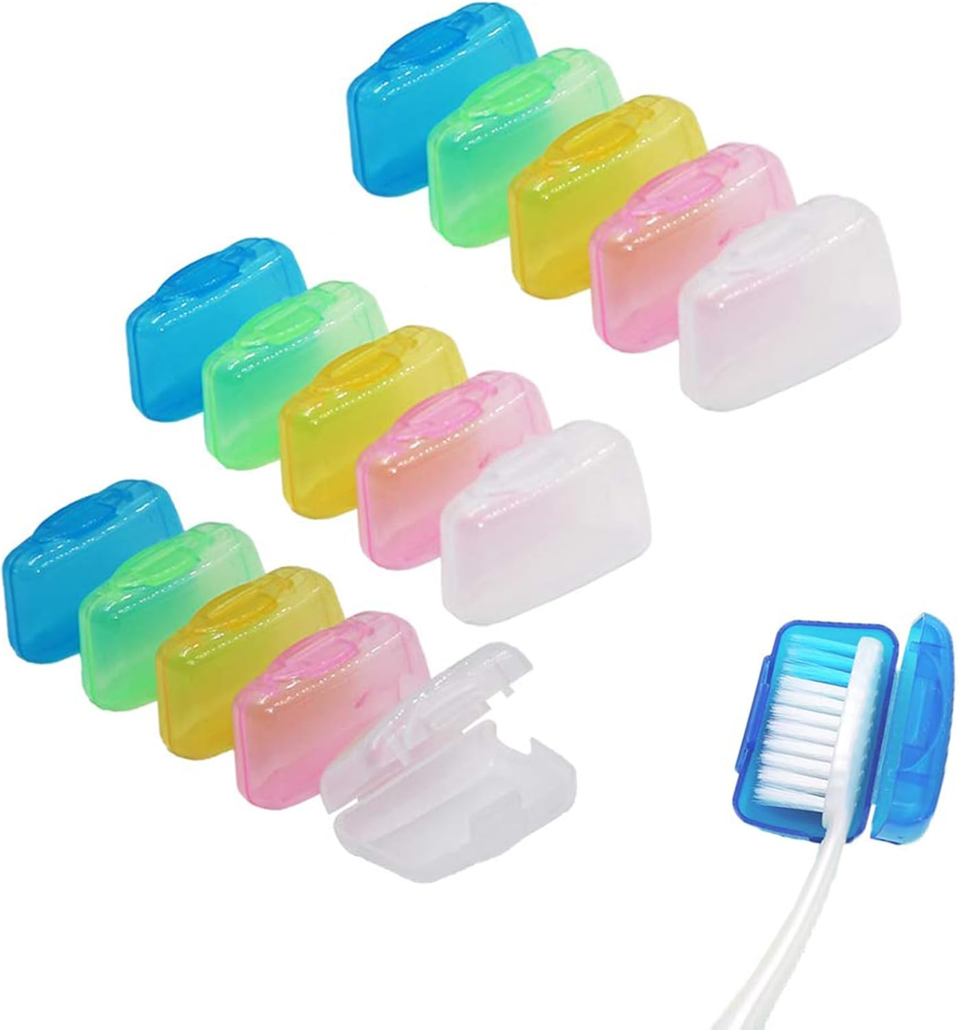 15Pcs Toothbrush Covers Caps for Travel,Small and Portable,Portable Travel Toothbrush Head Cover Case Protective Caps,Great for Home and Outdoor image number 3