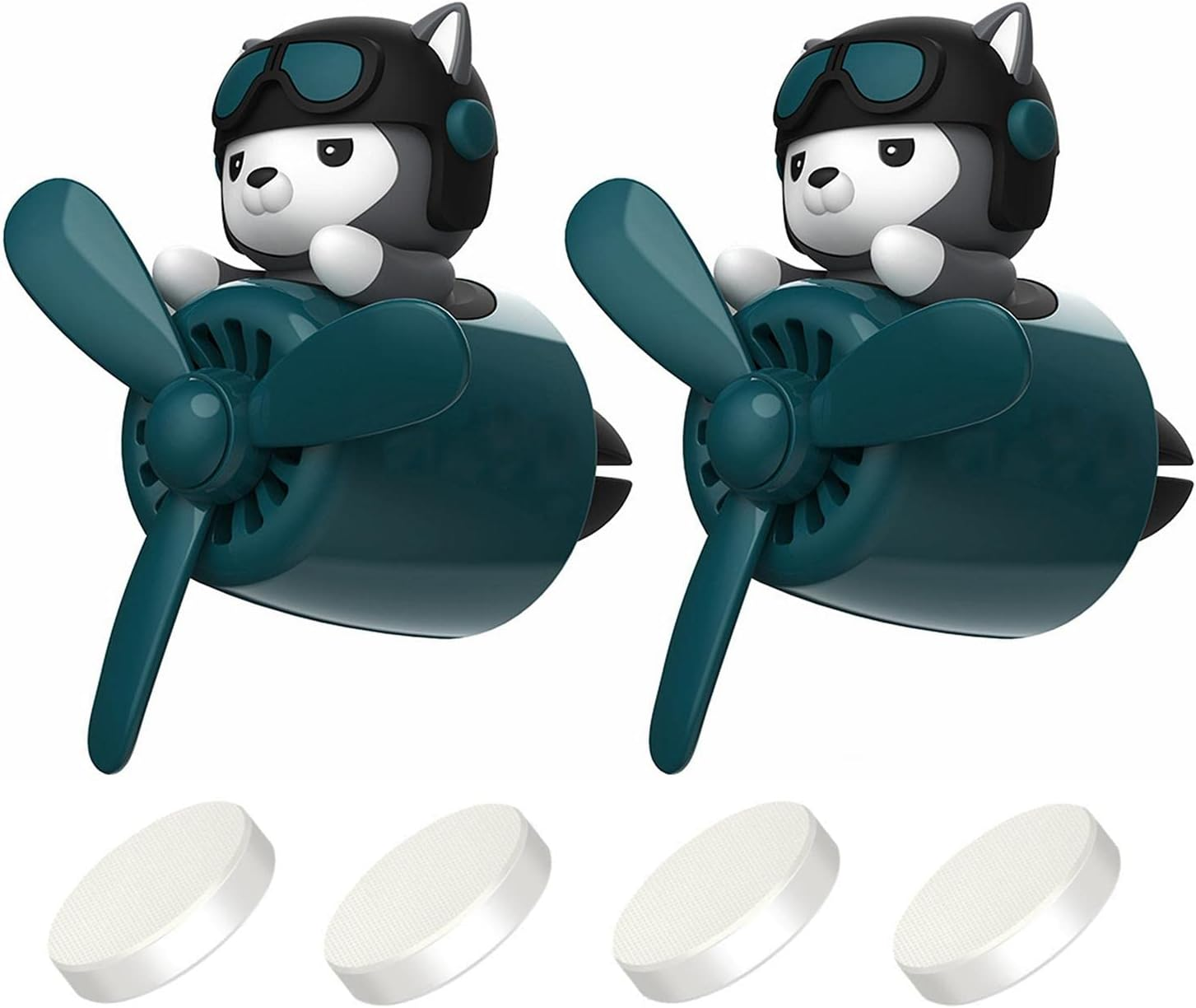 2 Pack Car Air Freshener, Cute Bear Pilot Car Diffuser, Rotating Propeller Air Outlet Vent Fresheners Aromatherapy Ornament, Automotive Air Fresheners Car Accessories