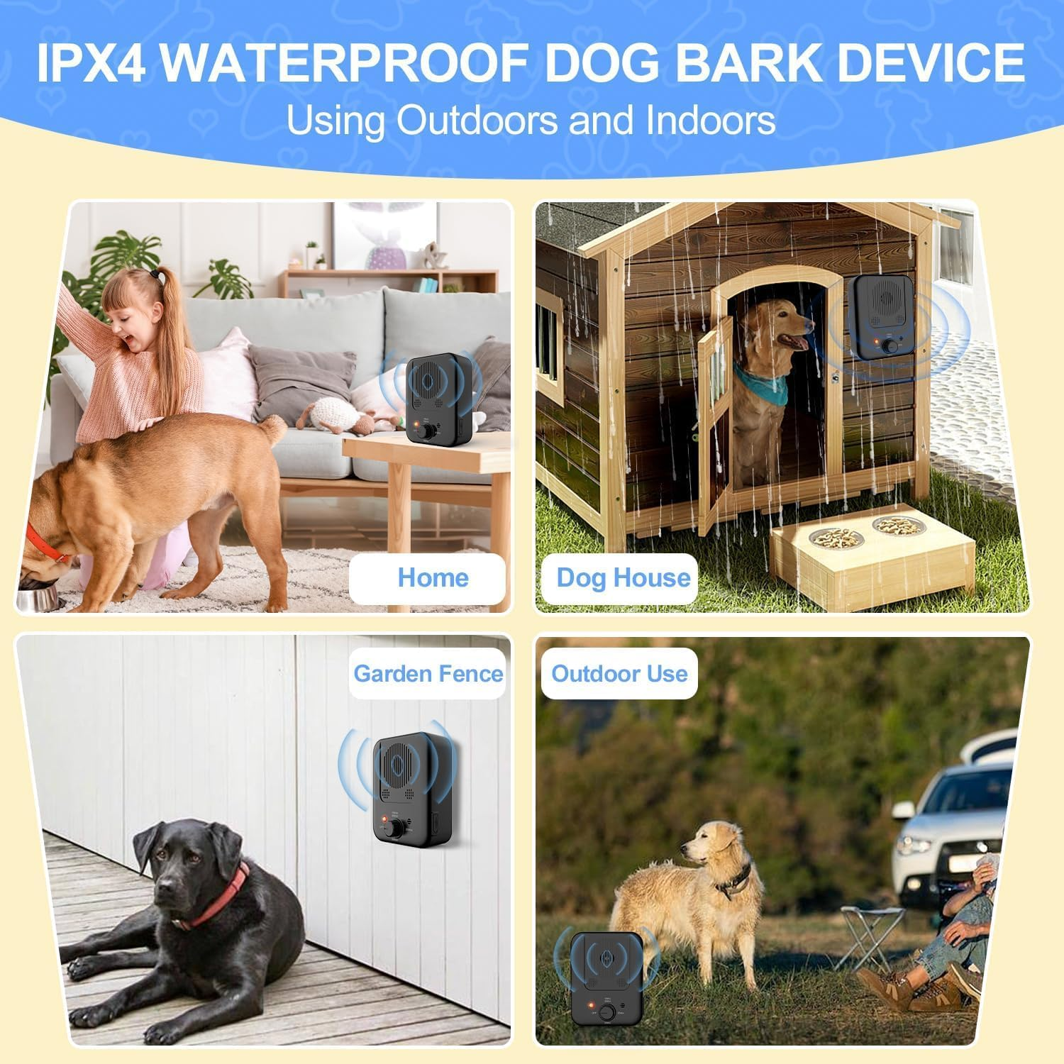 Anti Bark Device for Dogs, Ultrasonic Dog Bark Control Deterrent Devices with 3 Adjustable Levels, Stop Neighbors Dog Barking Silencer, Barks No More Dog Training Device Indoor & Outdoor image number 5