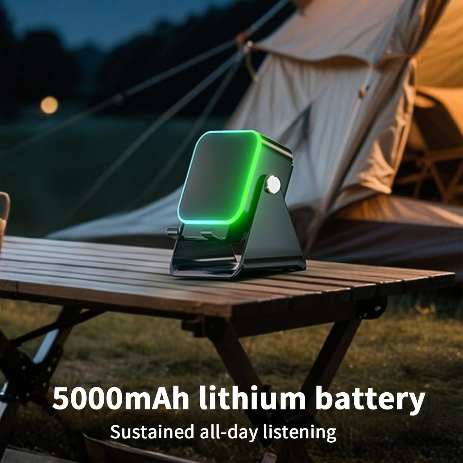 Wireless Induction Speaker - Induction Speaker | Foldable Audio Stand with Light | Foldable Audio Station with Light for Home, Office, Travel, Christmas, Birthday, Women, FI image number 1