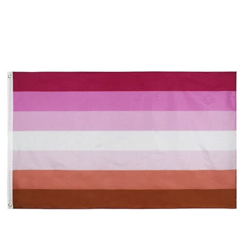 AIMALL 59" X 35" Lesbian Pride Flag, UV Resistant & Heavy Duty Rainbow LGBT Banner for Mardi Gras, Outdoor Party Decor, Weatherproof Polyester Flag with Metal Grommets image number 3
