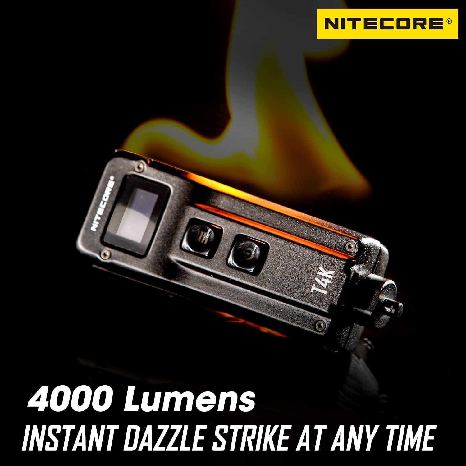 Nitecore T4K 4000 Lumen LED USB-C Rechargeable EDC Keychain Flashlight with NITECORE Tag image number 5
