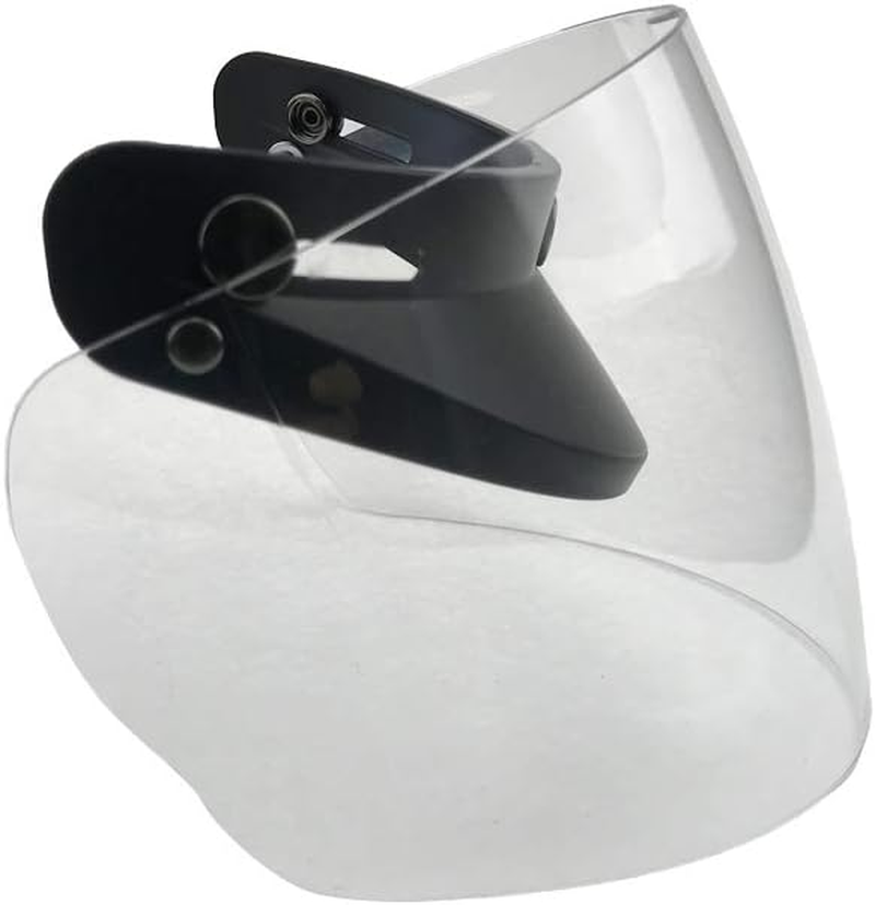 WANCAR Standard 3-Snap Button Universal Visor for Open Face Motorcycle Helmet Wind Shield Flip up Down(Clear) image number 1