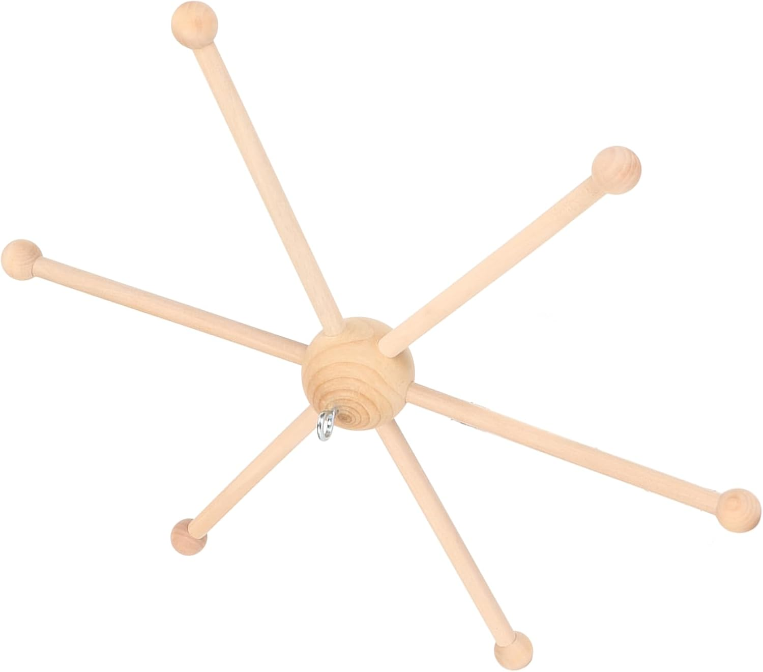 Wooden Mobile Frame Kit DIY Baby,Wooden Frame Baby Crib Hanger Spherical Six Legs Mobile Hanger for Wind Bed Toy Decoration