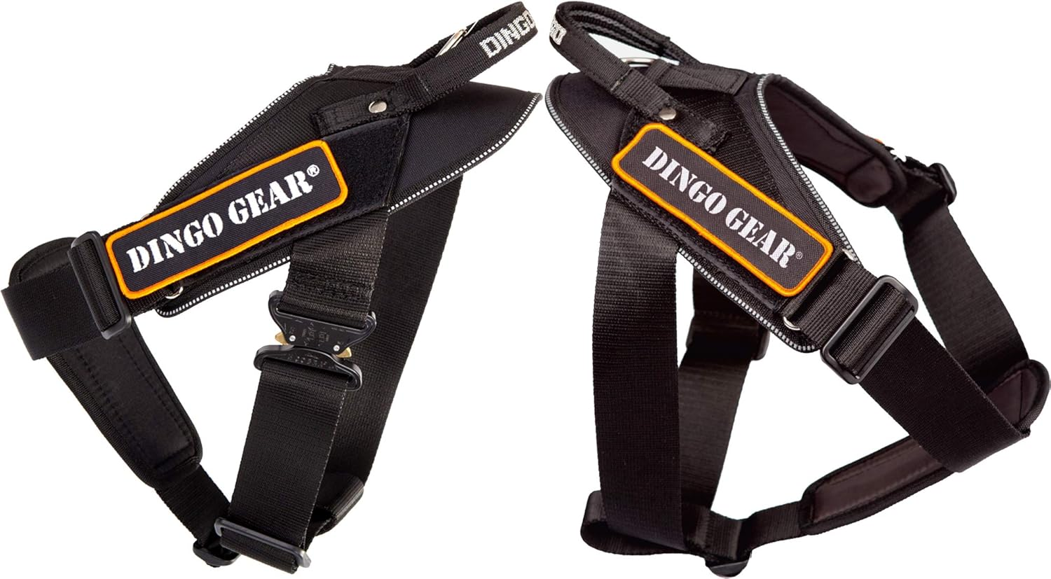 Dingo Gear Multifunctional Harness for Dog in Work, Guard Dog Training, K9 and Ipo, Cobra System Handmade Black S03197, XL