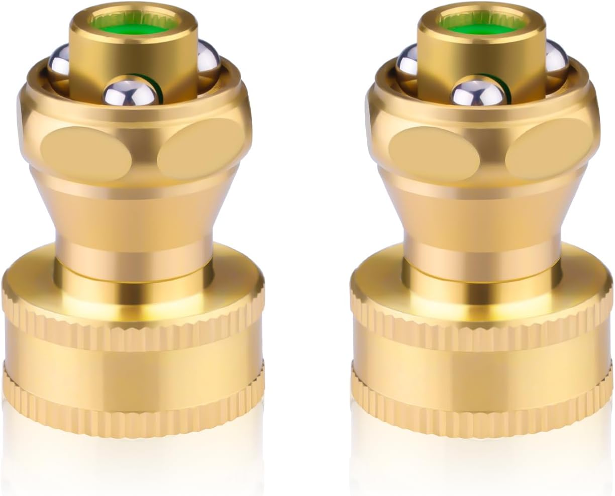 2PCS Brass Hose Nozzle, Adjustable Hoses Sprayer, Twist Hose Nozzles for Garden, Multifunctional Hoses Attachment for Cars, Plants, Pets, Garden Tools (3 Use Modes) (Golden)