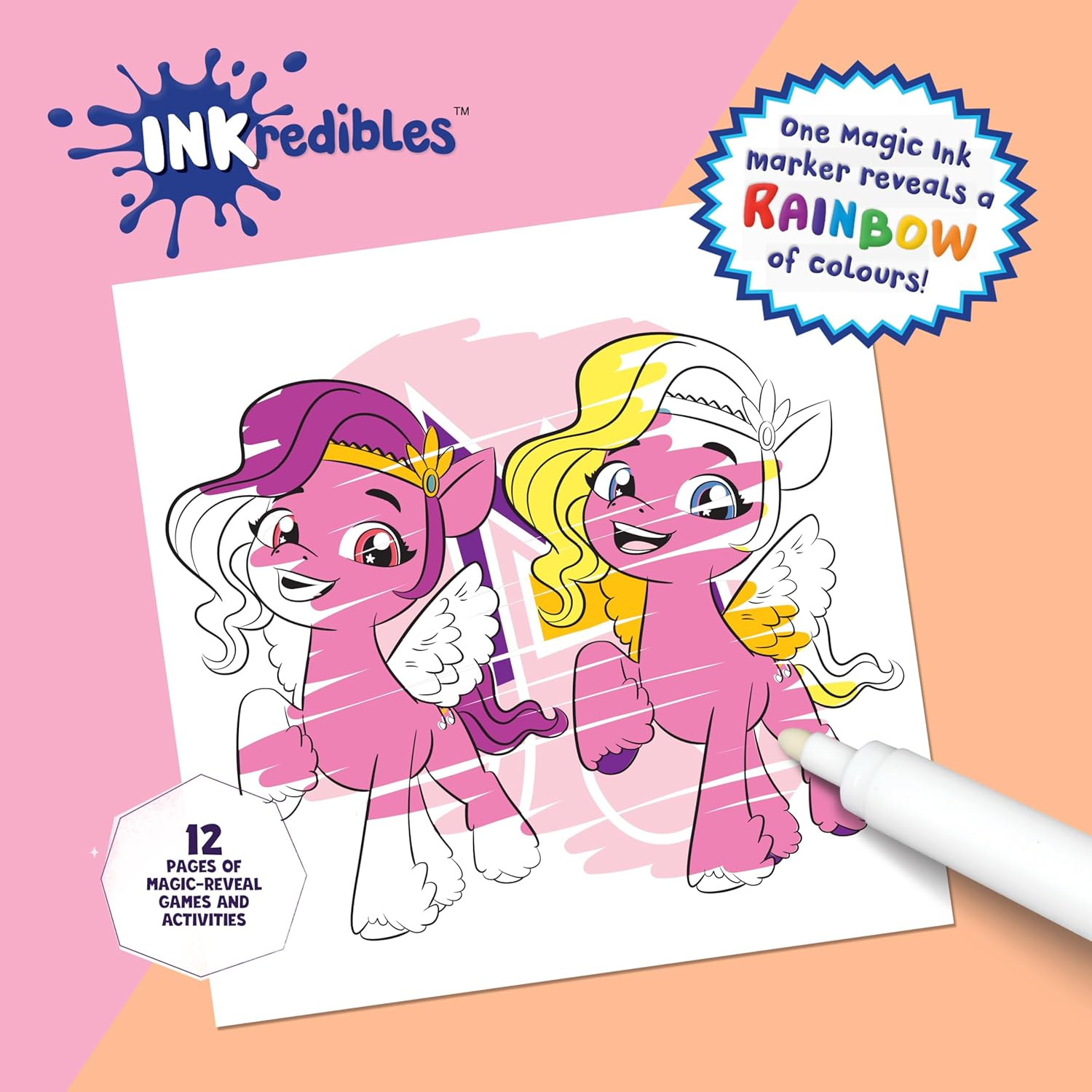 Inkredibles Activity Kit My Little Pony - 56 Pages of Colouring Fun with Magic Ink, Colour Burst, Stickers, and Mess-Free Technology image number 5