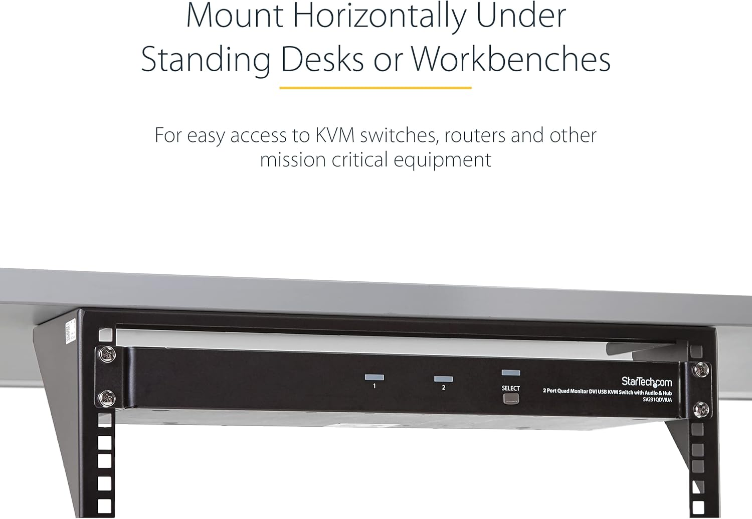 Startech.Com 3U 19-Inch Steel Vertical Wall Mount Equipment Rack Bracket RK319WALLV (Black) image number 6