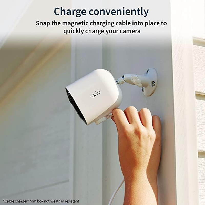 Arlo Pro 5 2K Spotlight Wire-Free Camera| 2 Camera | 2K Video with HDR | Indoor/Outdoor Security Cameras |Color Night Vision |160&deg; View|Compatible with Alexa | Home Security | White (VMC4260P-100AUS) image number 5