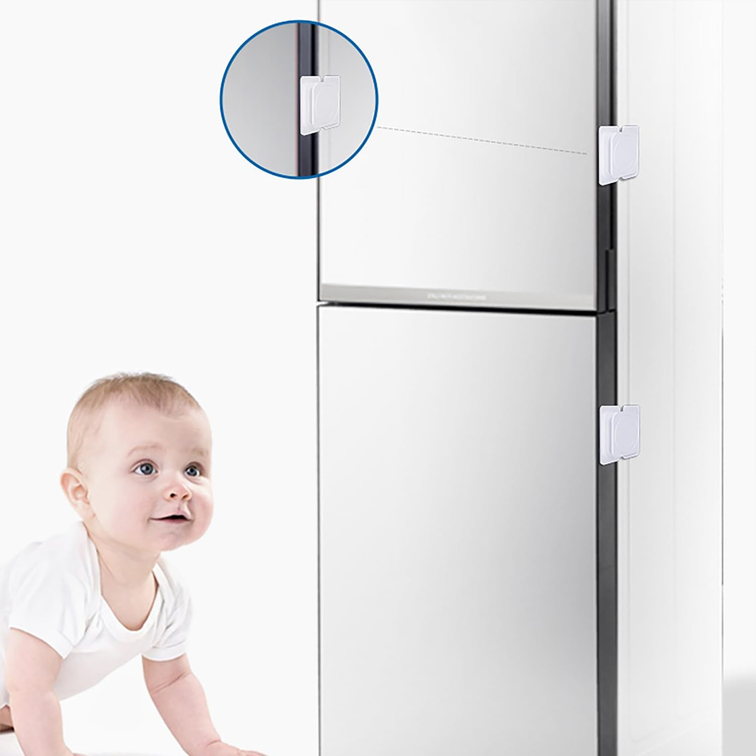 Baby Proof Cupboard Locks 8Pcs Child Safety Locks Child Lock Kitchen Cupboards Closet Drawers Refrigerator Door Safety Strap Locks with Strong and Removable Adhesive Easy Install image number 4