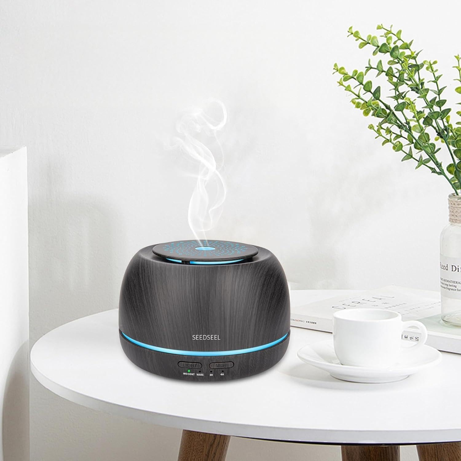 300Ml Aroma Essential Oil Diffuser,8 Hours Wood Grain Cool Mist Aromatherapy Diffuser,Usb-C Power Cable,Timer, 7 Color Light Changing Air Humidifier for Home,Office image number 1