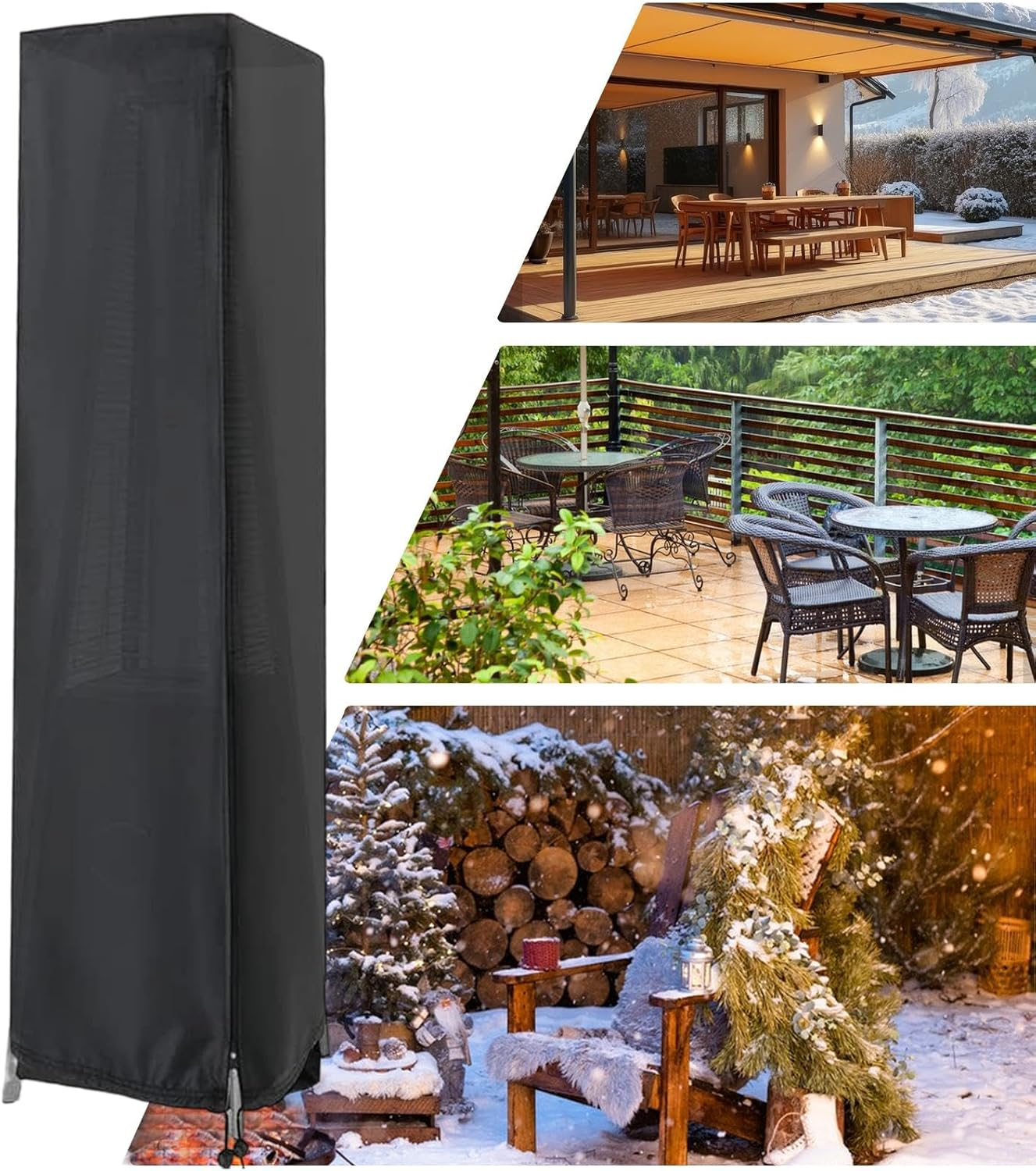 Heater Cover | Dustproof Waterproof Shield | Heavy Duty Windproof Heater Covers - for Yard Pathway Backyard Patio Beach Pool Balcony Deck Camping Hotels Restaurants