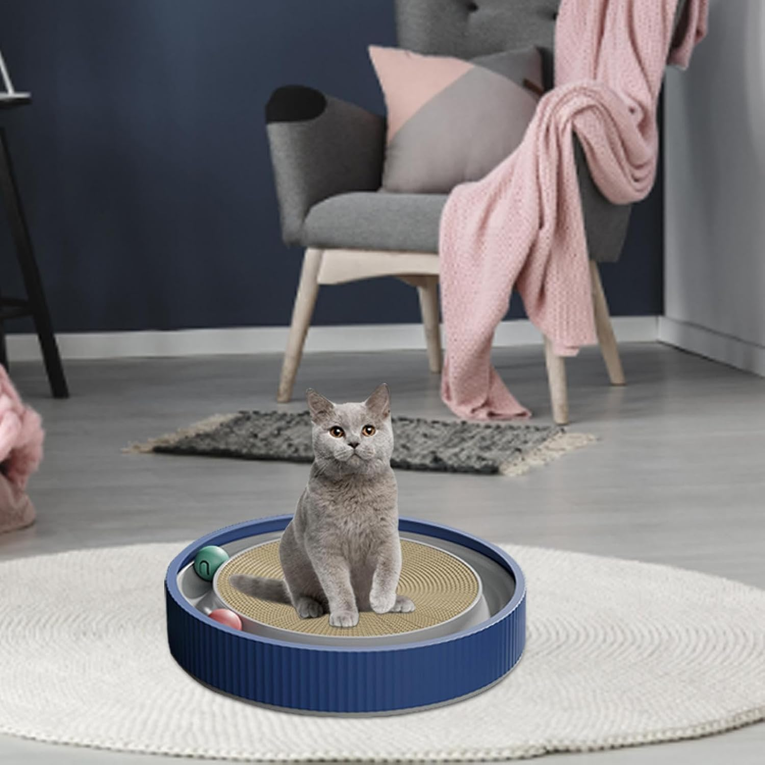 Cat Scratchers for Indoor Cats - Kitten Interactive Toy with Ball Track,Scratching Toy for Indoor Cats, Interactive Kitten Fun Mental Physical Exercise Puzzle Toys image number 4