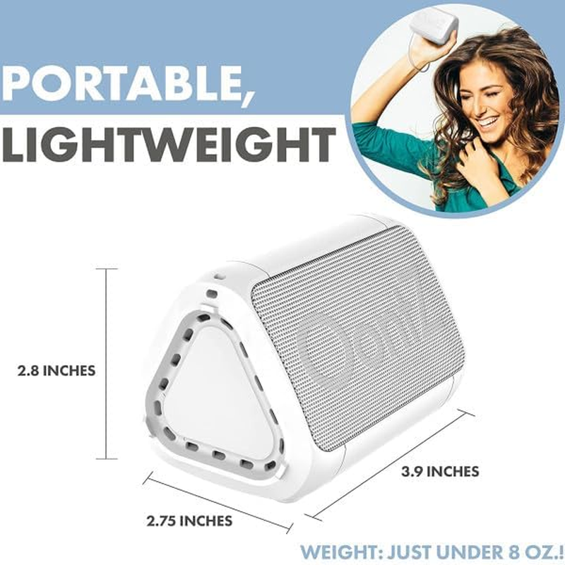 Oontz Angle Solo : Super Portable Bluetooth Speaker Compact Size Delivers Surprisingly Loud Volume Bass 100' Wireless Range, IPX-5 Splashproof Perfect Travel Speaker White Lanyard image number 6