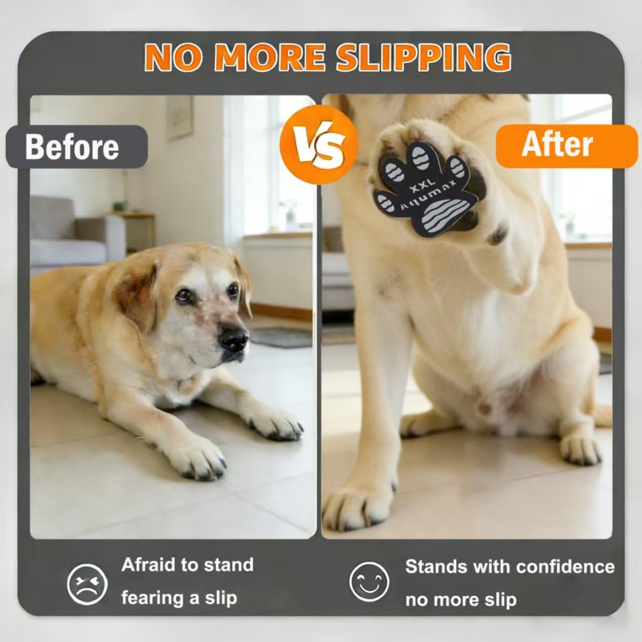 Dog anti Slip Paw Grips Traction Pads,Dog Feet Stickers with Stronger Adhesive,Paw Protection to Provide Traction for Slippery Floors,Essentials for Senior Dogs,12 Sets (48 Pcs) S Multicolor image number 2