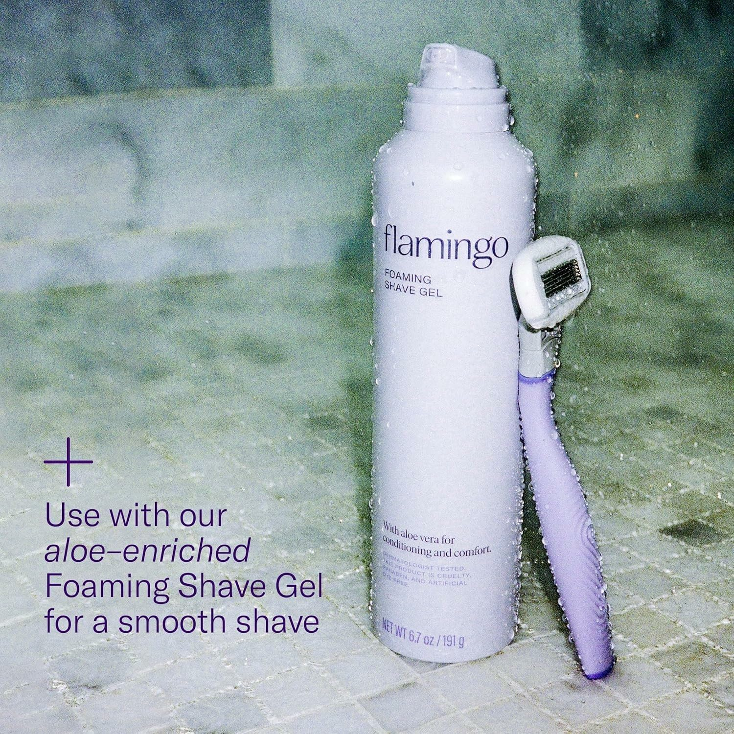 Flamingo Razors for Women, 1 Women'S Razor Handle (Lilac), 4 Razor Five-Blade Refills, and 1 Shower Holder image number 6