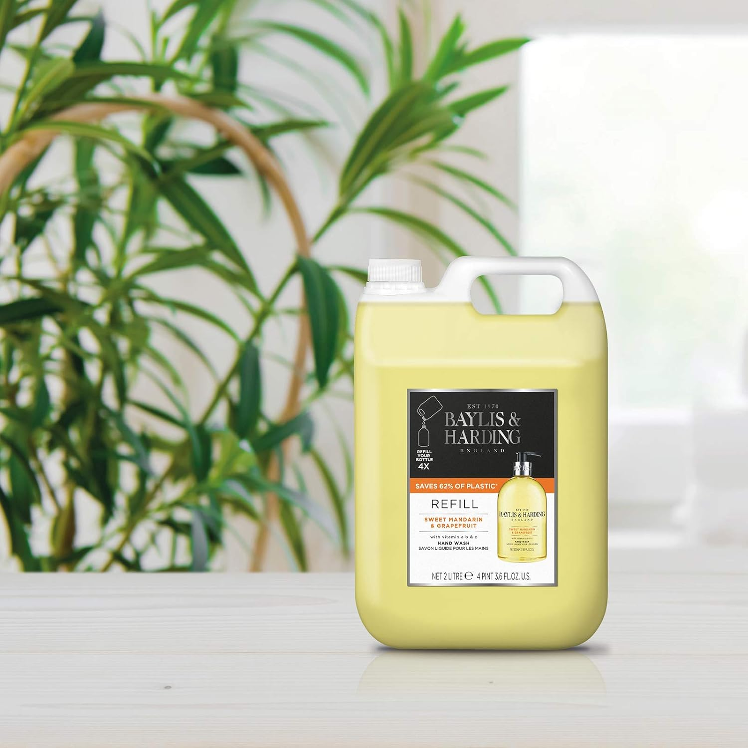 Baylis & Harding Sweet Mandarin and Grapefruit Hand Wash 2 Litre Refill (Pack of 3 - Total 6 Litres) - Vegan Friendly image number 5