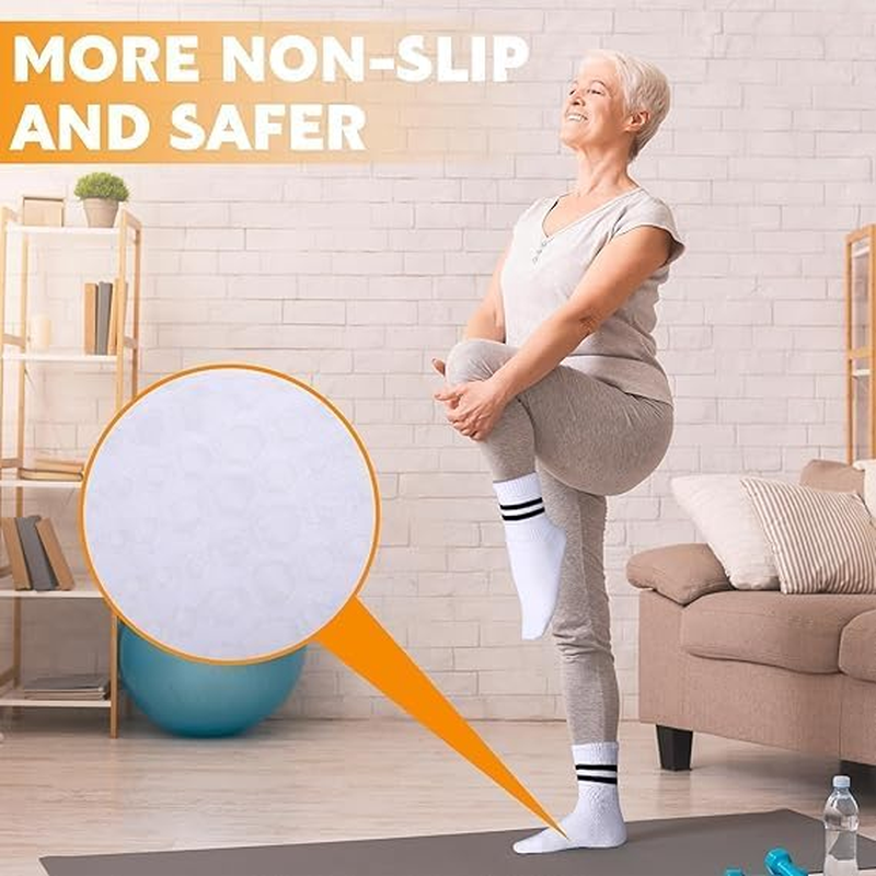 Yoga Pilates Socks with Grips for Women, Non Slip Grips Cotton Socks image number 5