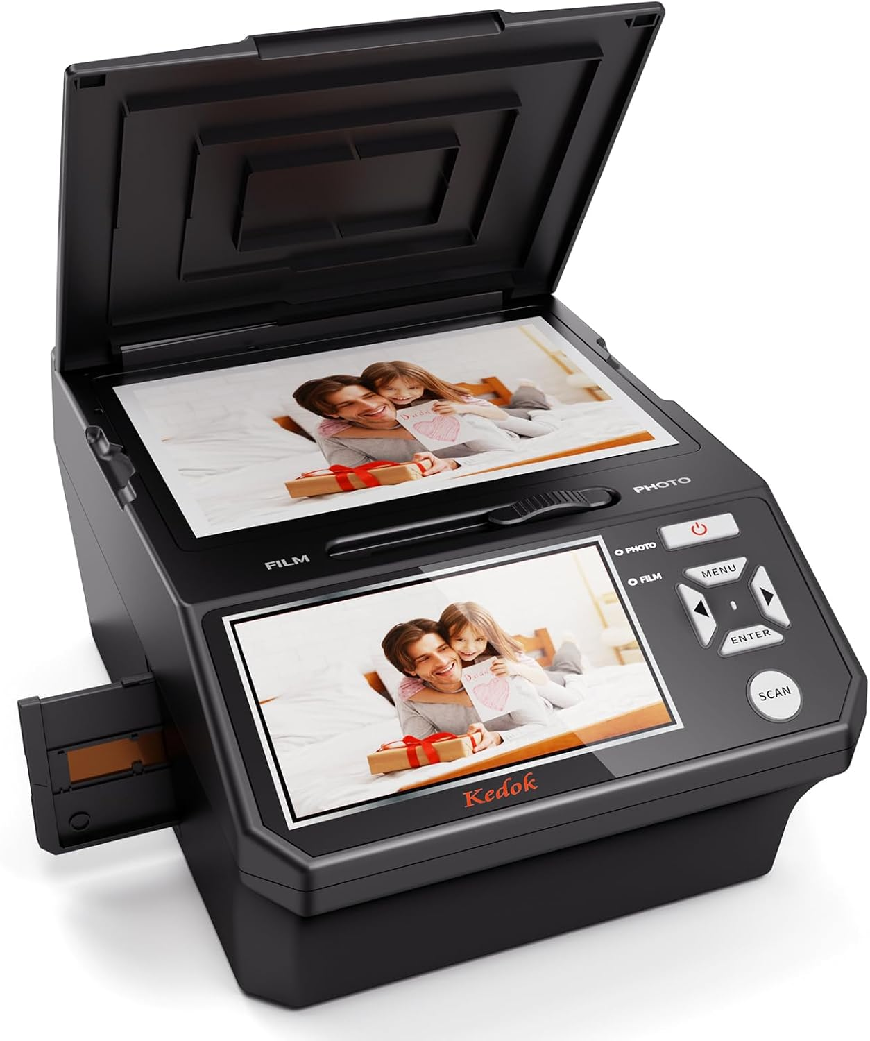 Multiscanner for Photos, Slides and Negatives, Photo Scanner for Digitizing with 5 Inch LCD Large Screen, Convert 35 Mm, 110 Film/Photo/Business Card to 22 MP Digital JPEG image number 6