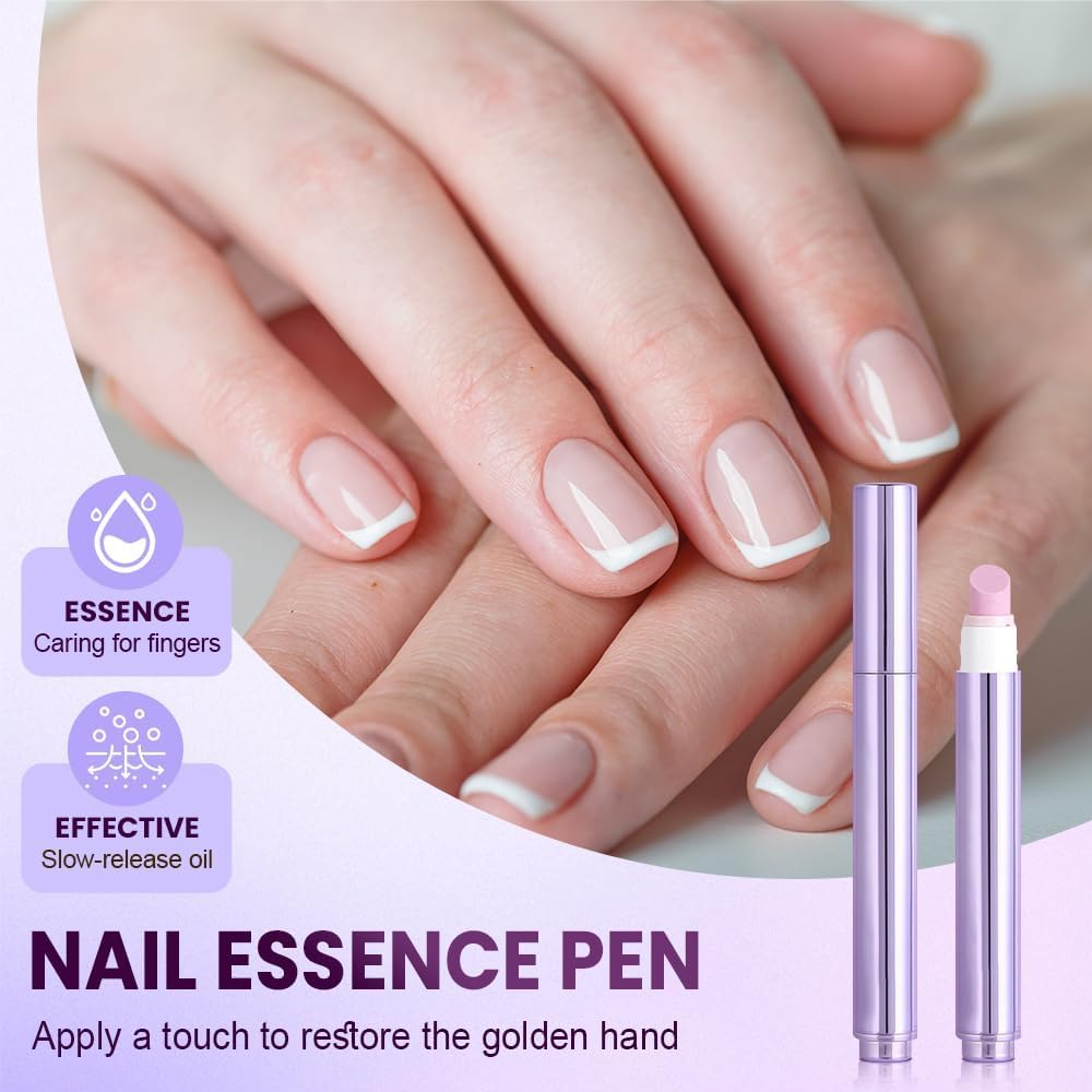 3-In-1 Nail Care Pen, 2025 Upgrade Cuticle Oil Pusher Nail Oil Pen with Ceramic Tip for Hangnails, Dry & Damaged Nails, Moisturize Strengthen Brighten Nails Care (3) image number 2