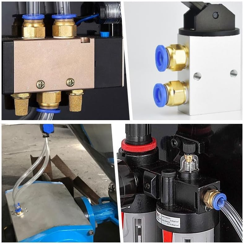 6Pcs 1/4G X 6Mm Push to Connect Fittings, Pneumatic Quick-Connect Adapters 1/4 Inch Thread Tube OD, Straight Push-Fit Air Fittings, Dual-Port Nylon Connectors (1/4" G Male X 6Mm Tube OD) image number 3