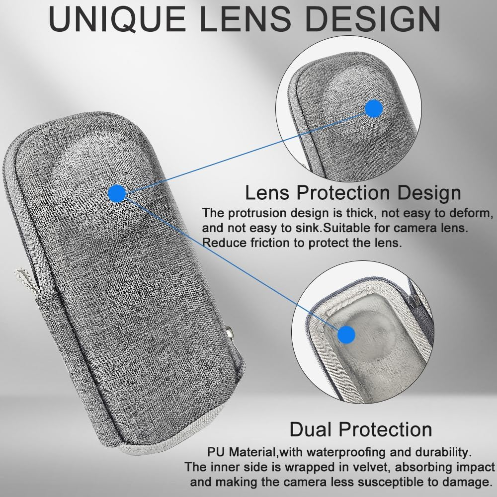 Fitstill Portable Storage Case for Insta 360 X4 Air/X3/X2/X ONE, Mini Protective Hard PU Hard Case, Travel Storage, Dustproof, Water-Resistant,X4 Air/X3/X2/X ONE Accessories image number 5