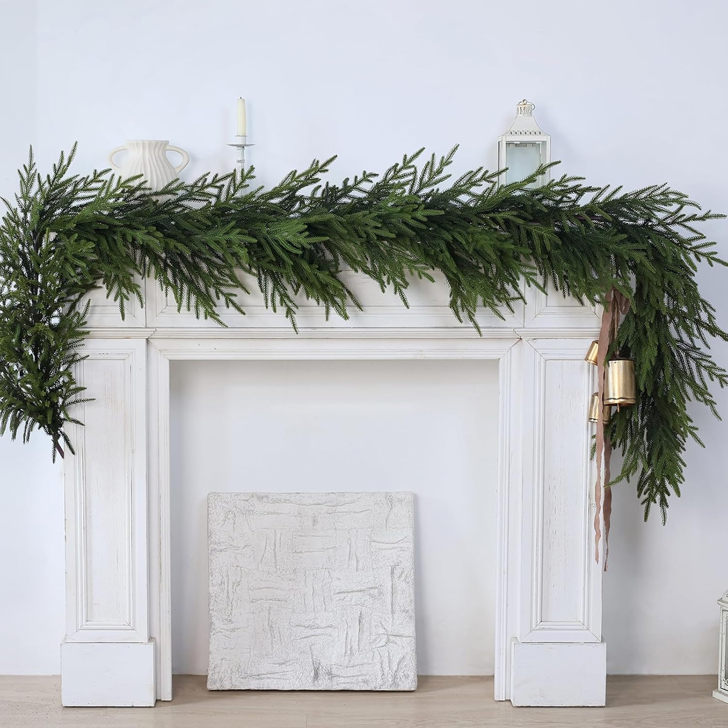 Norfolk Pine Garland - 9Ft Artificial Christmas Garland Long Faux Greenery Garland for Holiday, Fireplace, Mantle, Window, Stairs, Indoor, Outdoor Decor image number 2