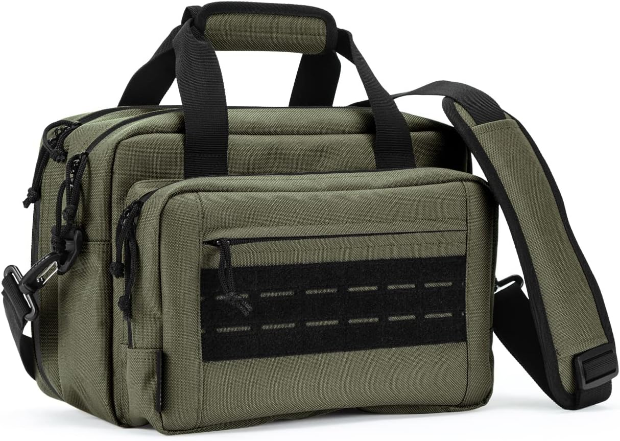 VEAGIA Range Bag,Pistol Case,Gun Range Bags for Handguns and Ammo Pouch 2 Pistols Soft Carrying Shooting Bag