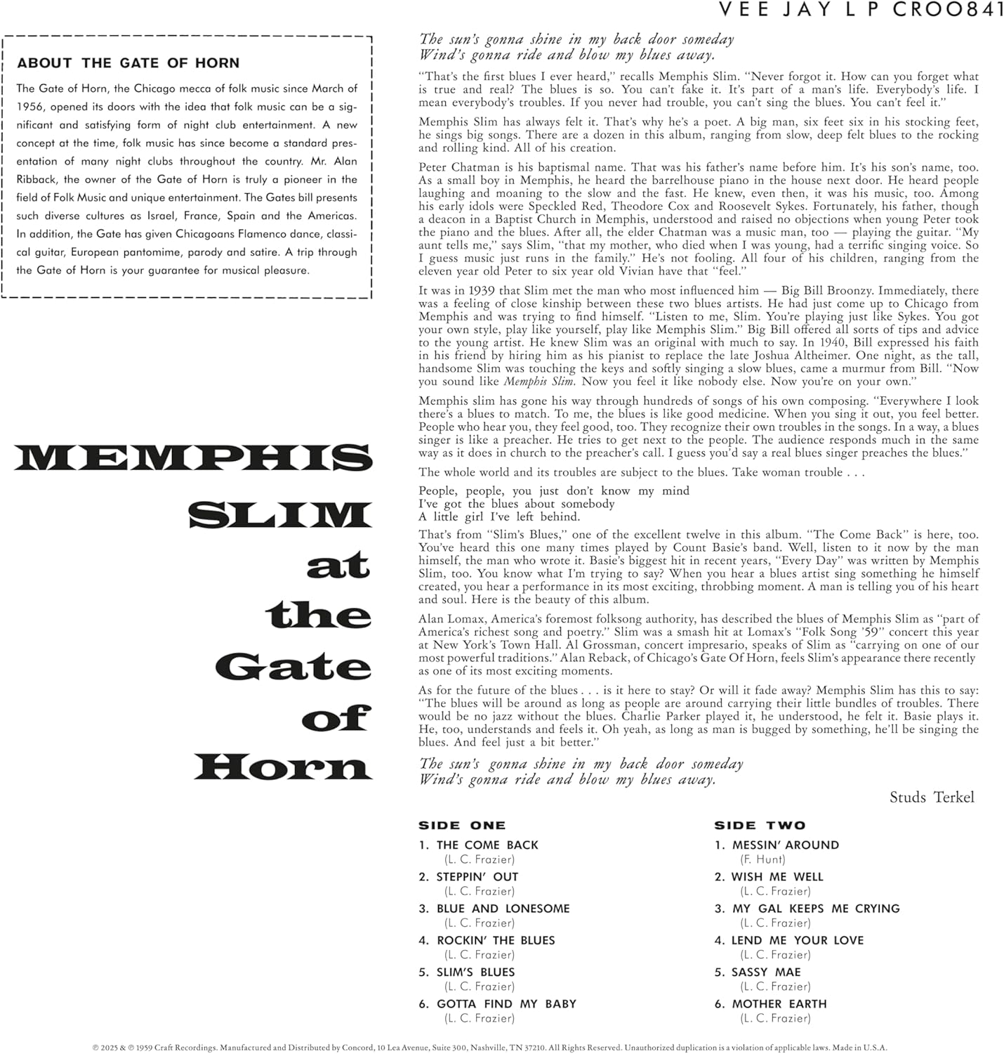 At the Gate of Horn (Bluesville Acoustic Sounds Series) image number 2