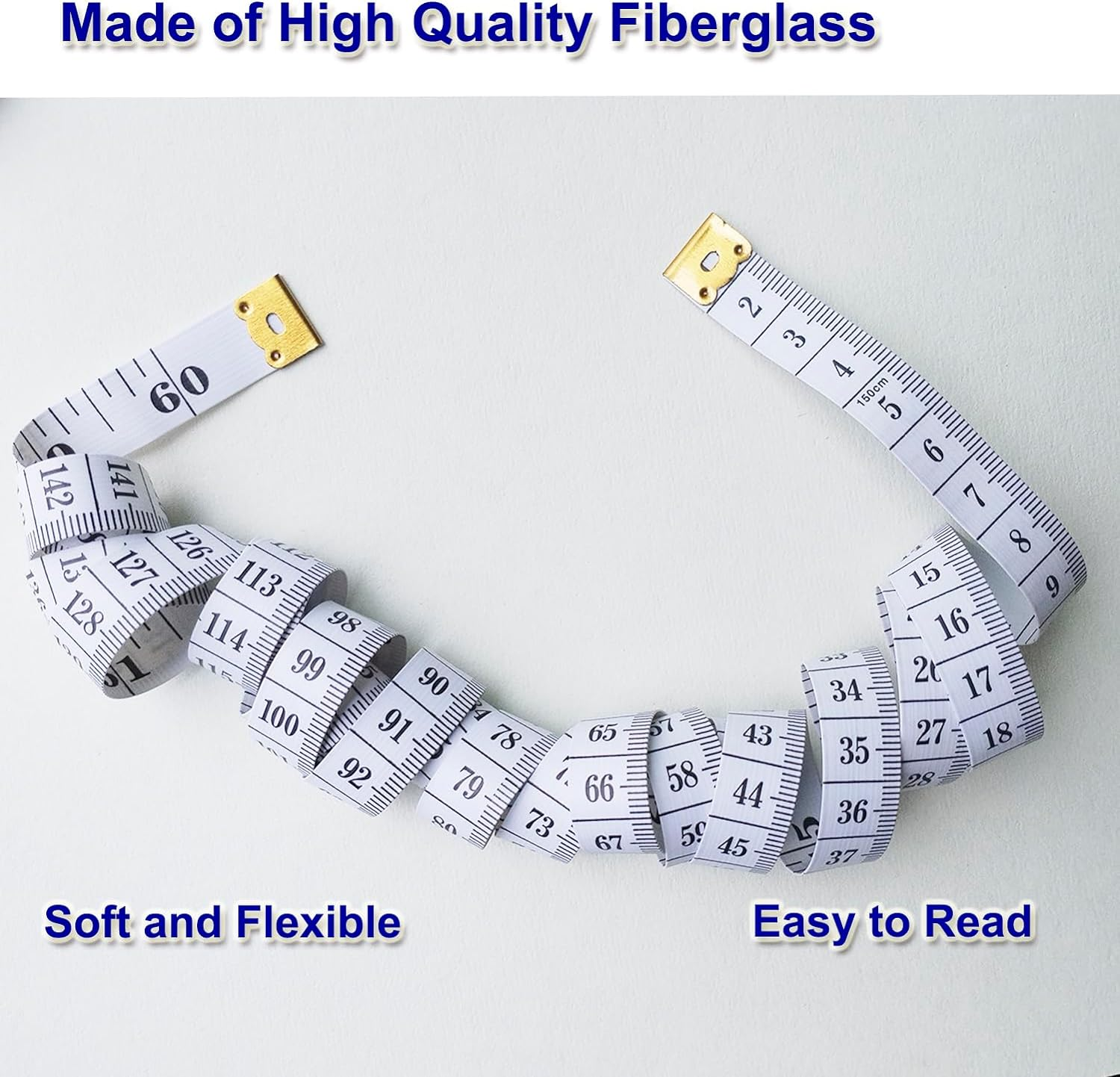 Body Measuring Tape, 2PCS White 60Inch/150Cm Soft Tape Measure for Body, Dual Sided Body Tape Measure for Sewing Tailor