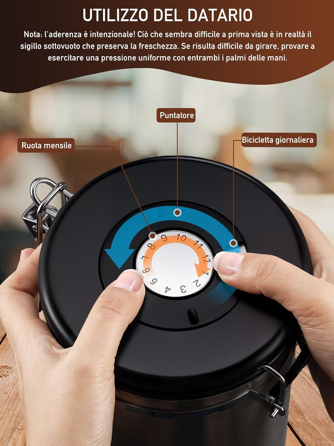 Coffee Canister, 26OZ Airtight Food Storage Containers with Date Tracker & Stainless Steel Coffee Scoop, Ground Coffee Bar Accessories Also Fits for Bean Flour Tea Sugar Cereal, 8 Labels, Silver