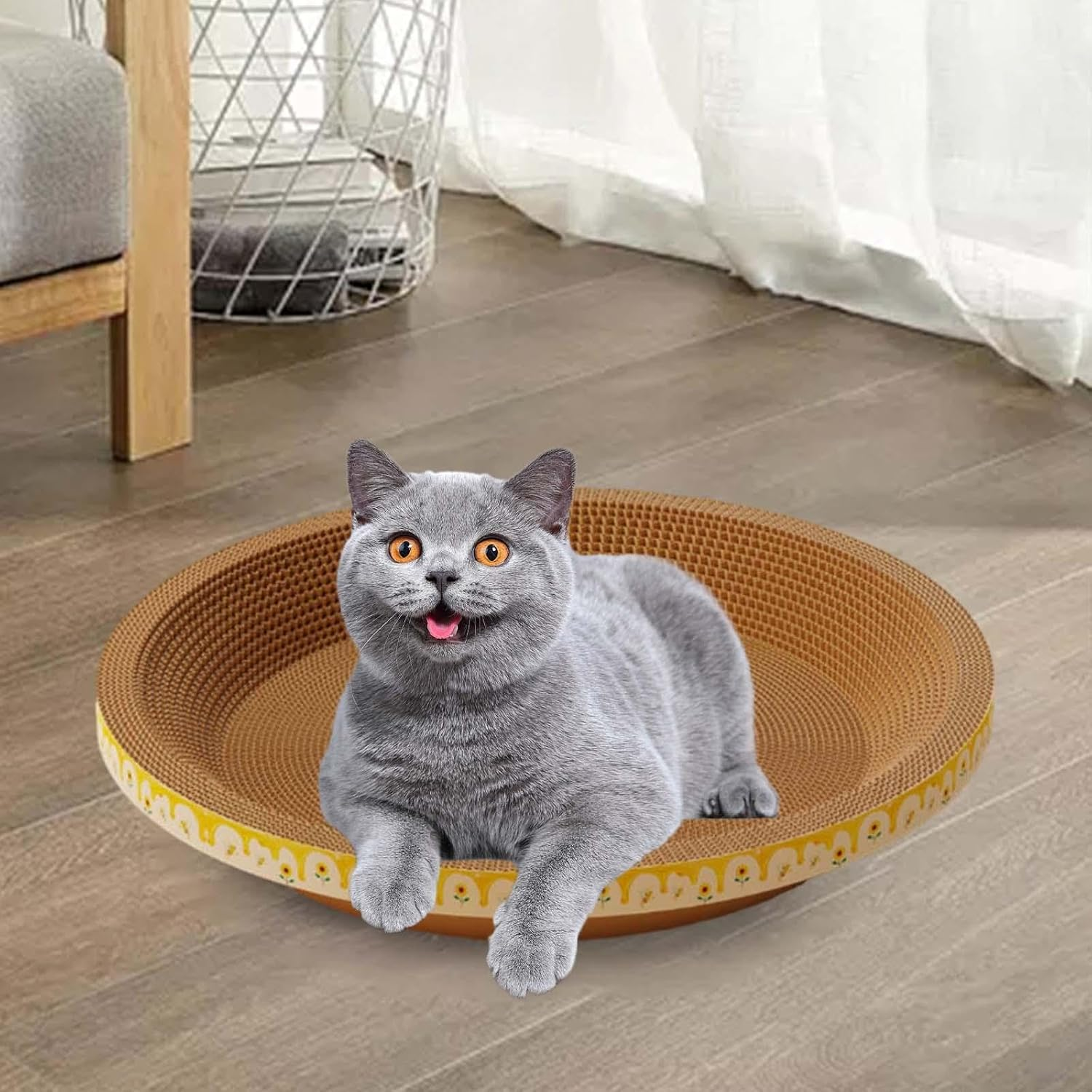 Yuksok Circular Cat Scratching Mat Cozy Bed for Feline Companions, 55Cmx10Cm