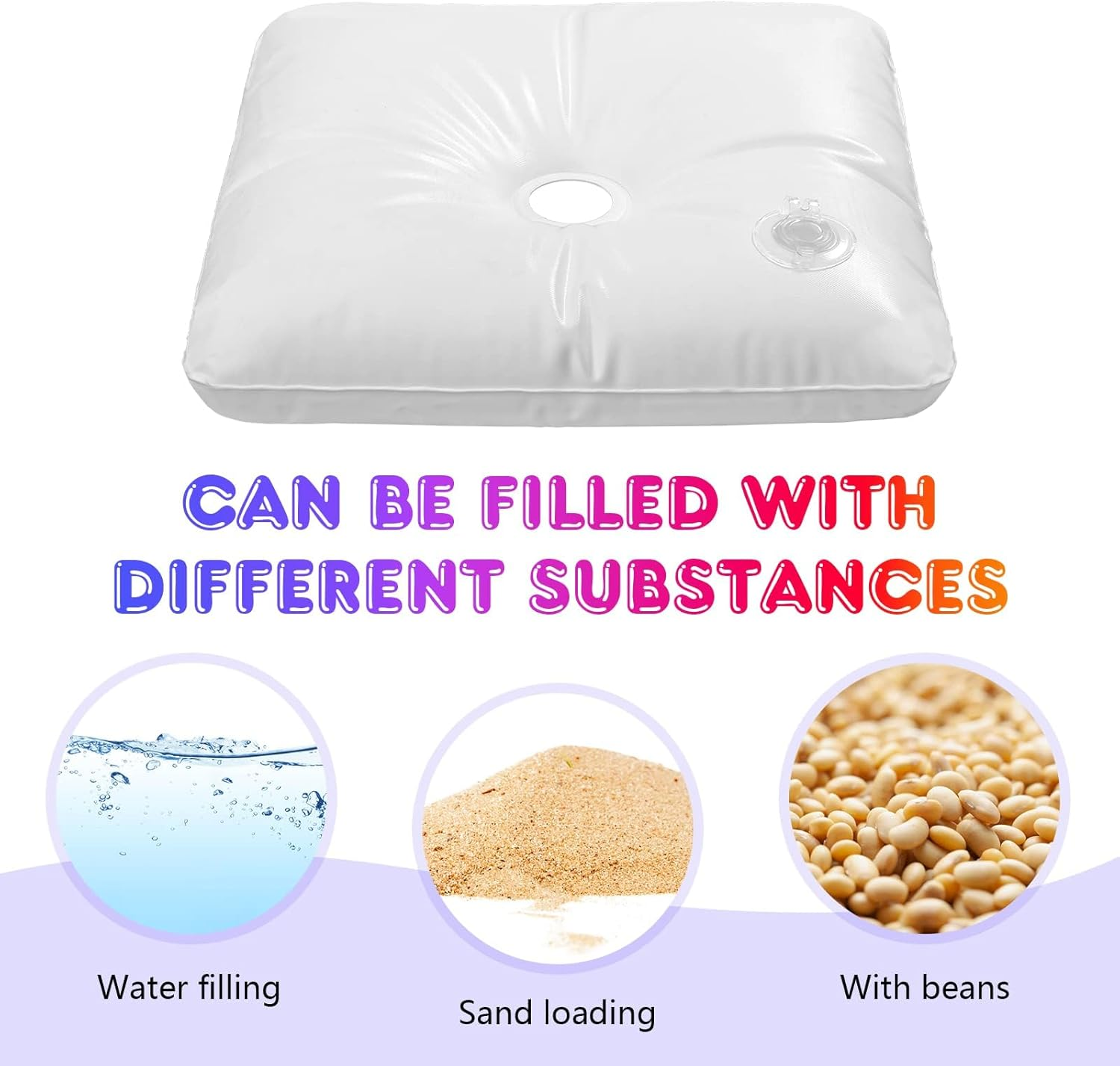 YALLOVE 4 Pack Water Weight Bags for Balloon Column Stand and Arch, Square Thickened Fillable Base Party Supplies Accessories