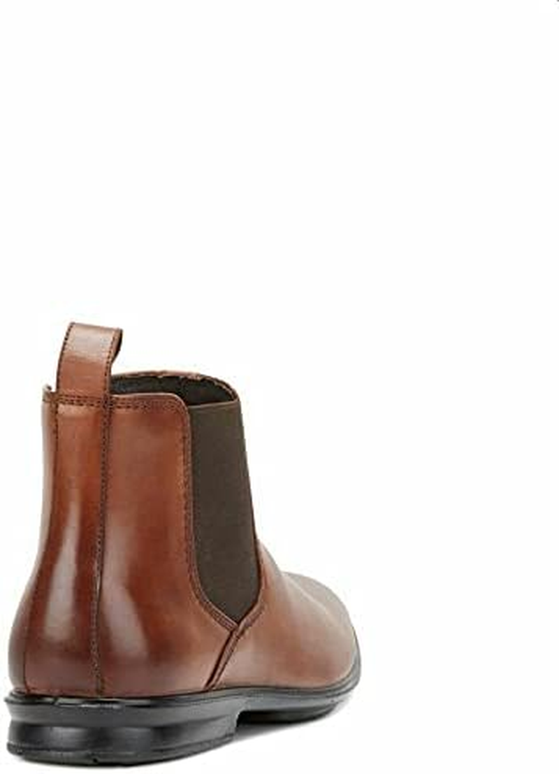 Mens Hush Puppies Chelsea Extra Wide Tan Burnish Leather Boots 14 EEE (Extra Extra Wide) Dress/Formal image number 3