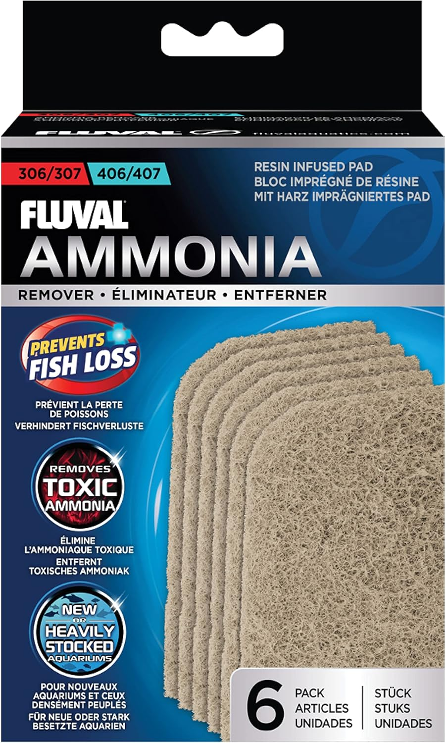 Fluval 307/407 and 306/406 Ammonia Remover Pad, 0.113 Kg
