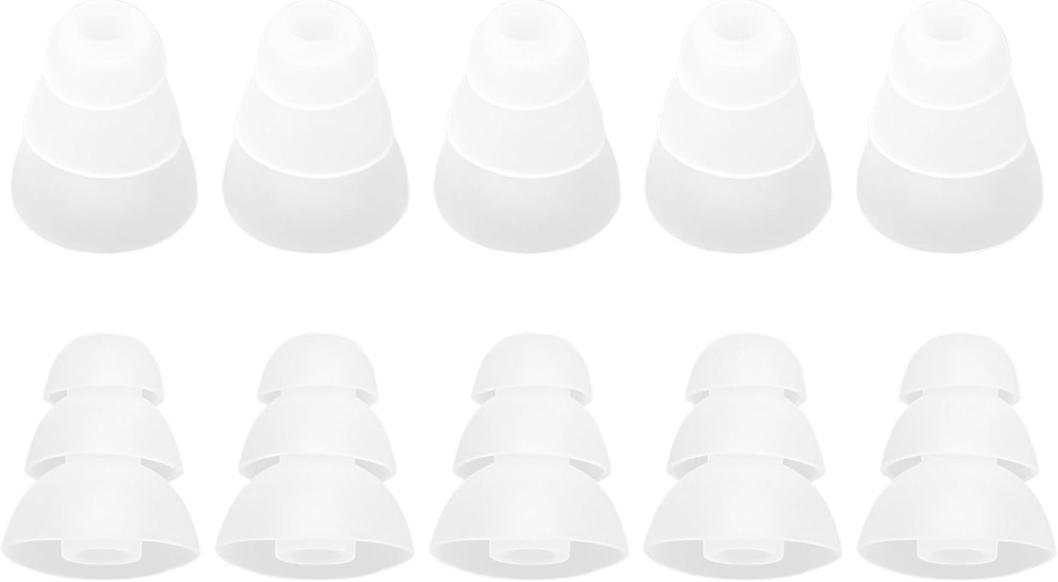 Uxcell 10Pcs Replacement Earbuds Tips, Soft Silicone Earpads with Three Flanges Noise Reduce Eartips,Ear Cushion Earpads with 5Mm Connector Hole Fit Most In-Ear Headphones Earphone, Clear image number 2