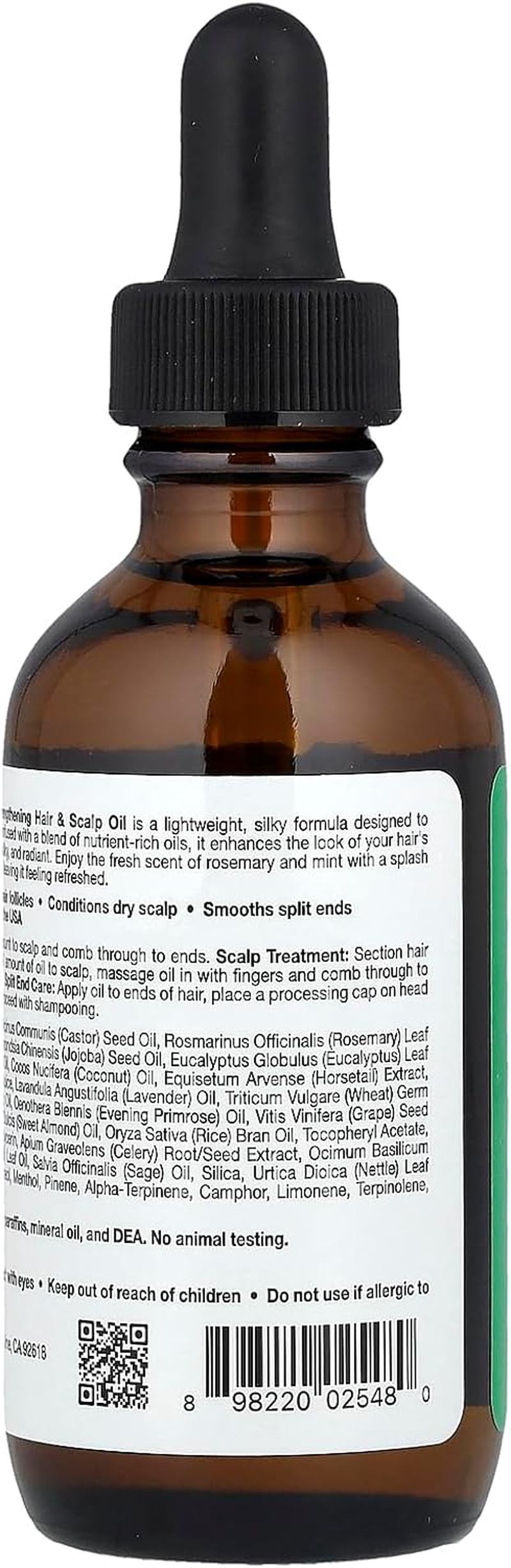 California Gold Nutrition Strengthening Hair & Scalp Oil, Biotin, Rosemary Mint, 2 Fl Oz (59 Ml) image number 3
