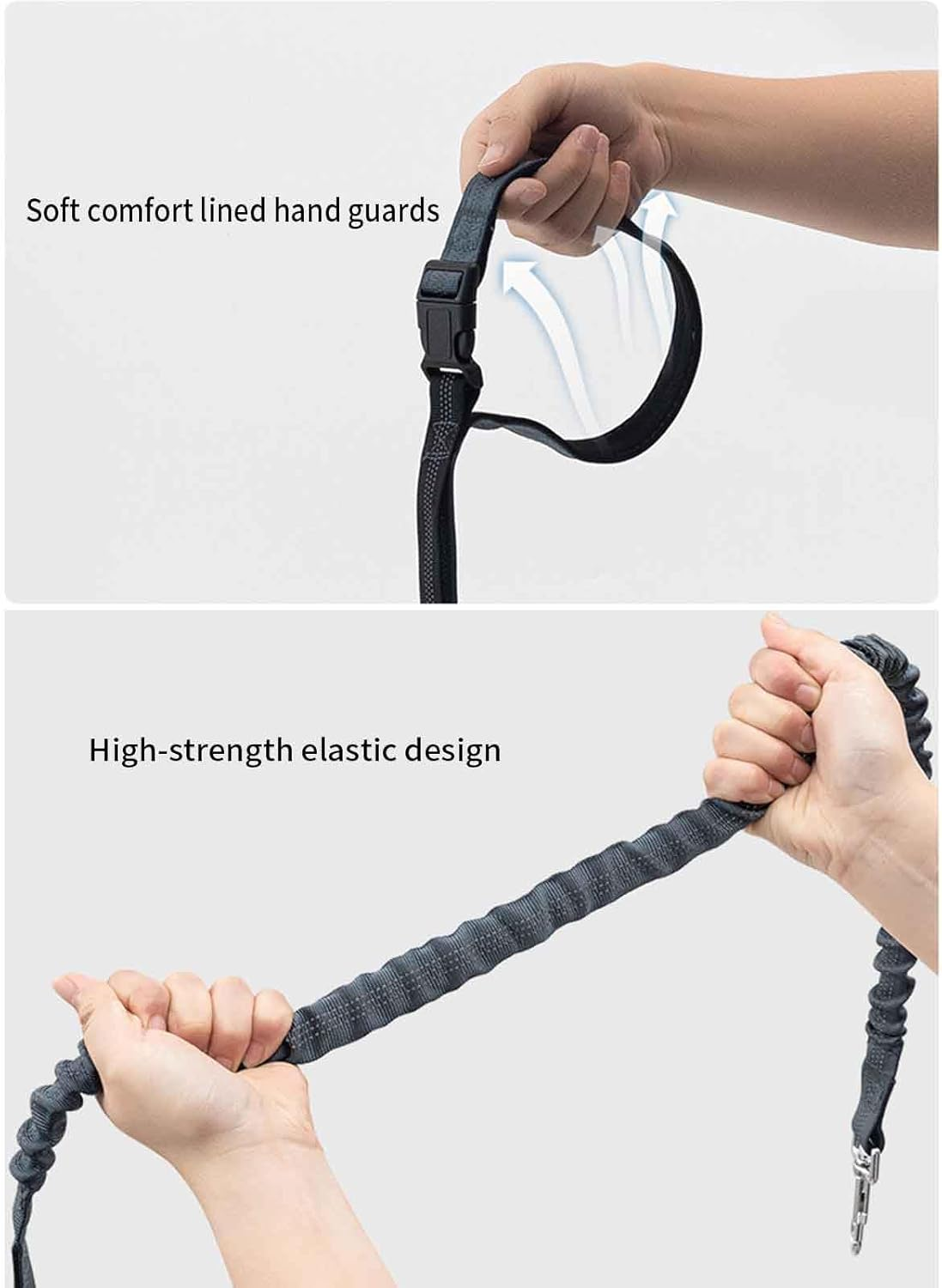 Rope Dog Lead Dog Leads for Medium Dogs Dog Leash Retractable Long Belt 1.6M with Carabiner Small Dogs Buckle Drawstring Hook Loop Large Capacity Waterproof Storage Waist Bag (2.5X130Cm,Blue) - Black image number 3