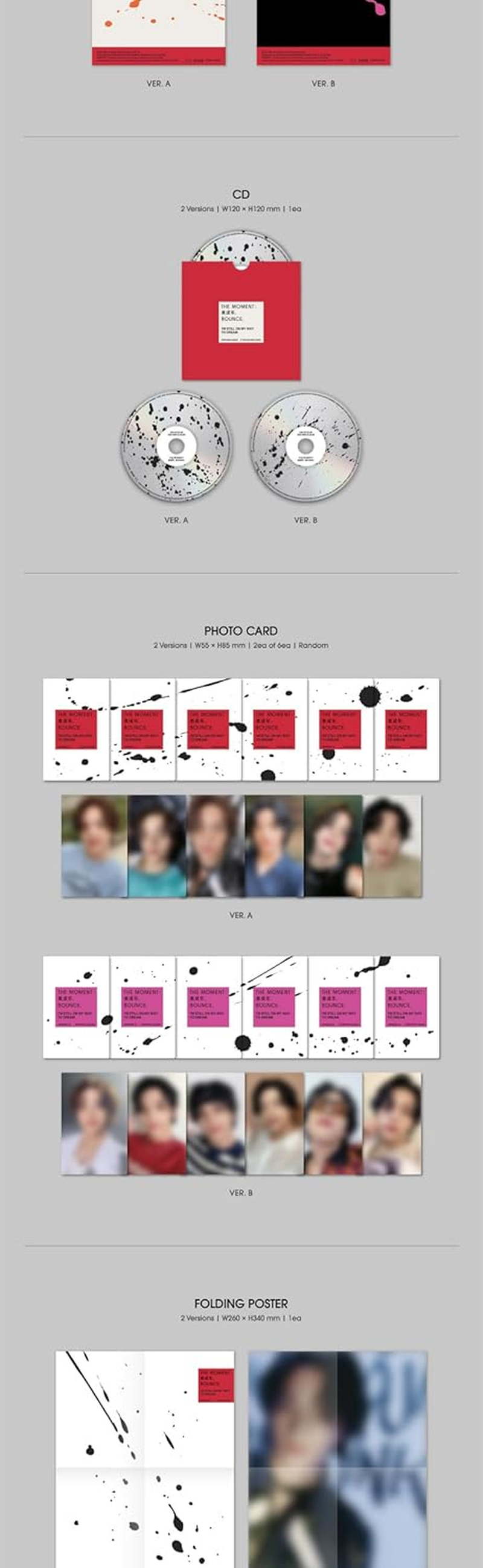 Kim Woojin the Moment : 美成年 Bounce 2Nd Mini Album B Version Cd+1P Poster+Photobook+2P Photocard+1P Folding Poster on Pack+3Ea Sticker+1P Message Card+2Ea Bookmark+1Ea Paper Figure+Tracking Sealed image number 2