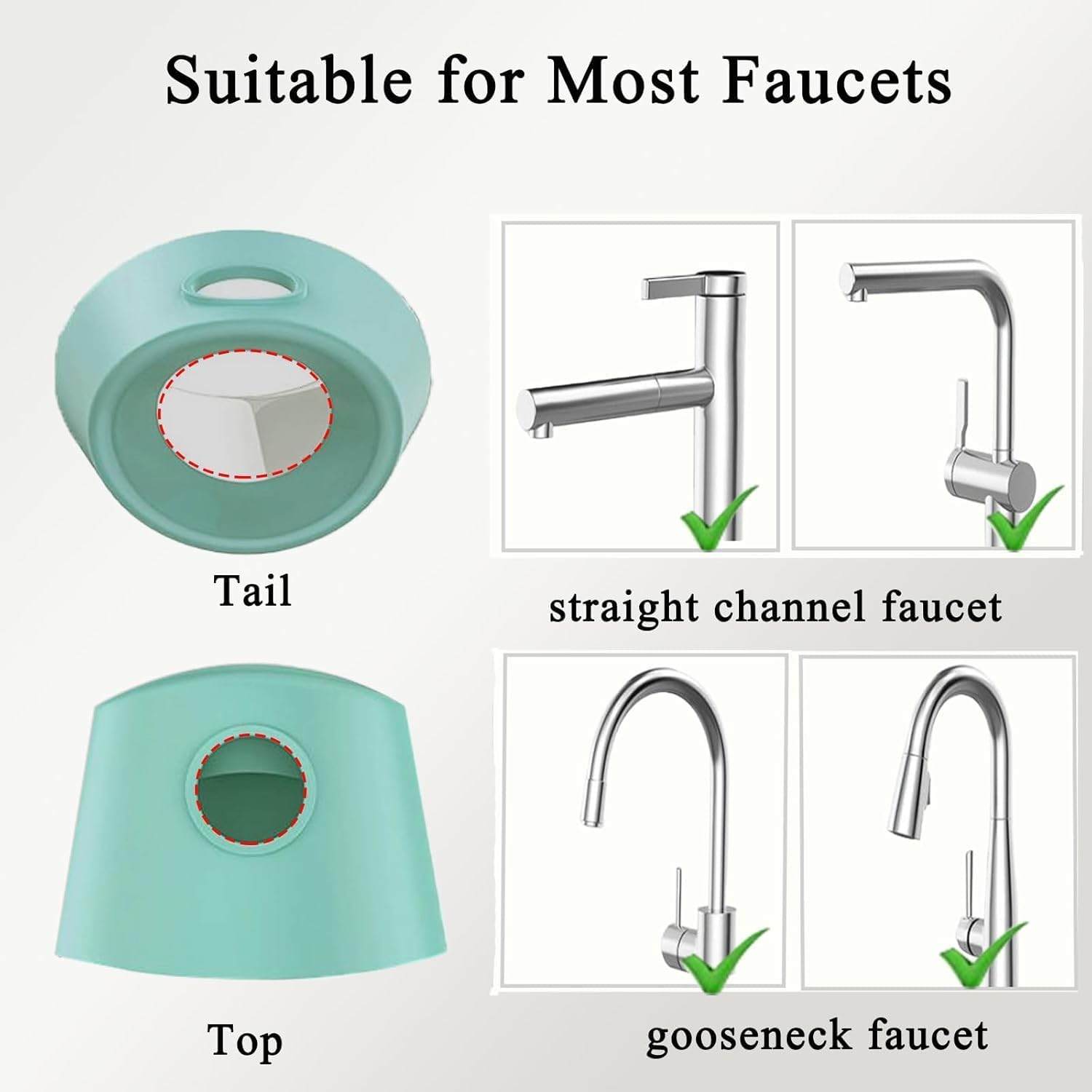 2 Pack Baby Bath Faucet Extender, Universal Adjustable Sink Spout Protector for Kids - Soft Cover, Safe Washing (White) image number 4