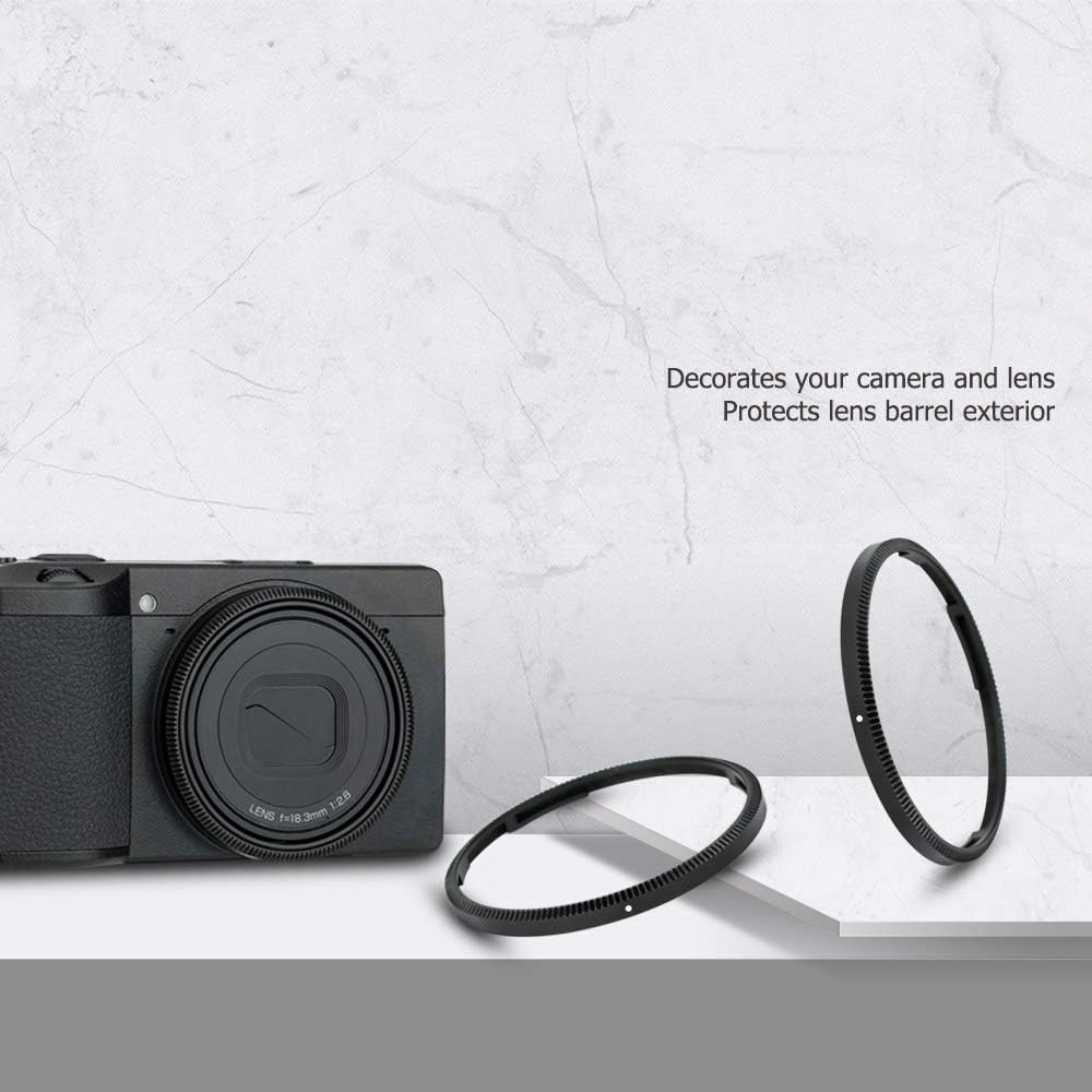 JJC GN-1 Aluminium Alloy Lens Decoration Ring, Anti-Lost Spare Accent Ring for Ricoh GRIII GRM3 GR3 HDF Camera, Replaces Ricoh GN-1 Lens Ring - Black image number 1