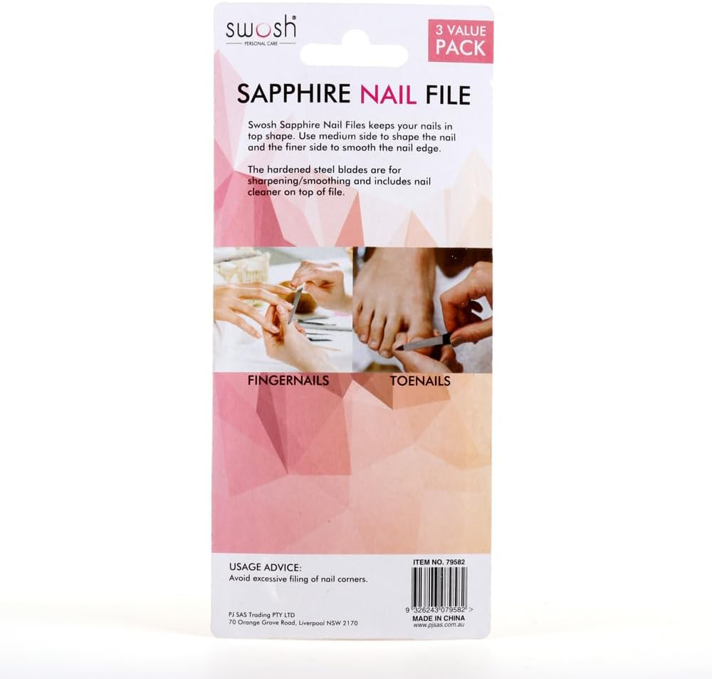 Swosh Sapphire Nail Files (Pack of 3) image number 3