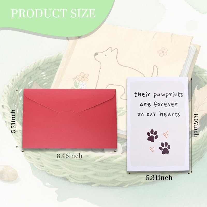 Pet Sympathy Cards Gifts Dog Pet Memorial Gifts for Loss of Dogs Pets Remembrance Condolence Card Gift Doggy Cat Loss of Dog Sympathy Card Gift with Heart and Paw Print image number 5