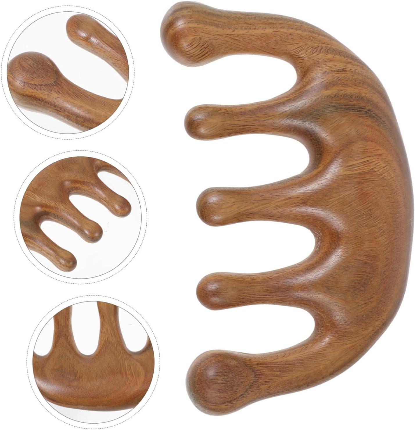 Vaguelly Relaxing Scalp Sweep Detoxing Comb Lightweight Hair Tool Massage Comb Wooden Hairbrush image number 6