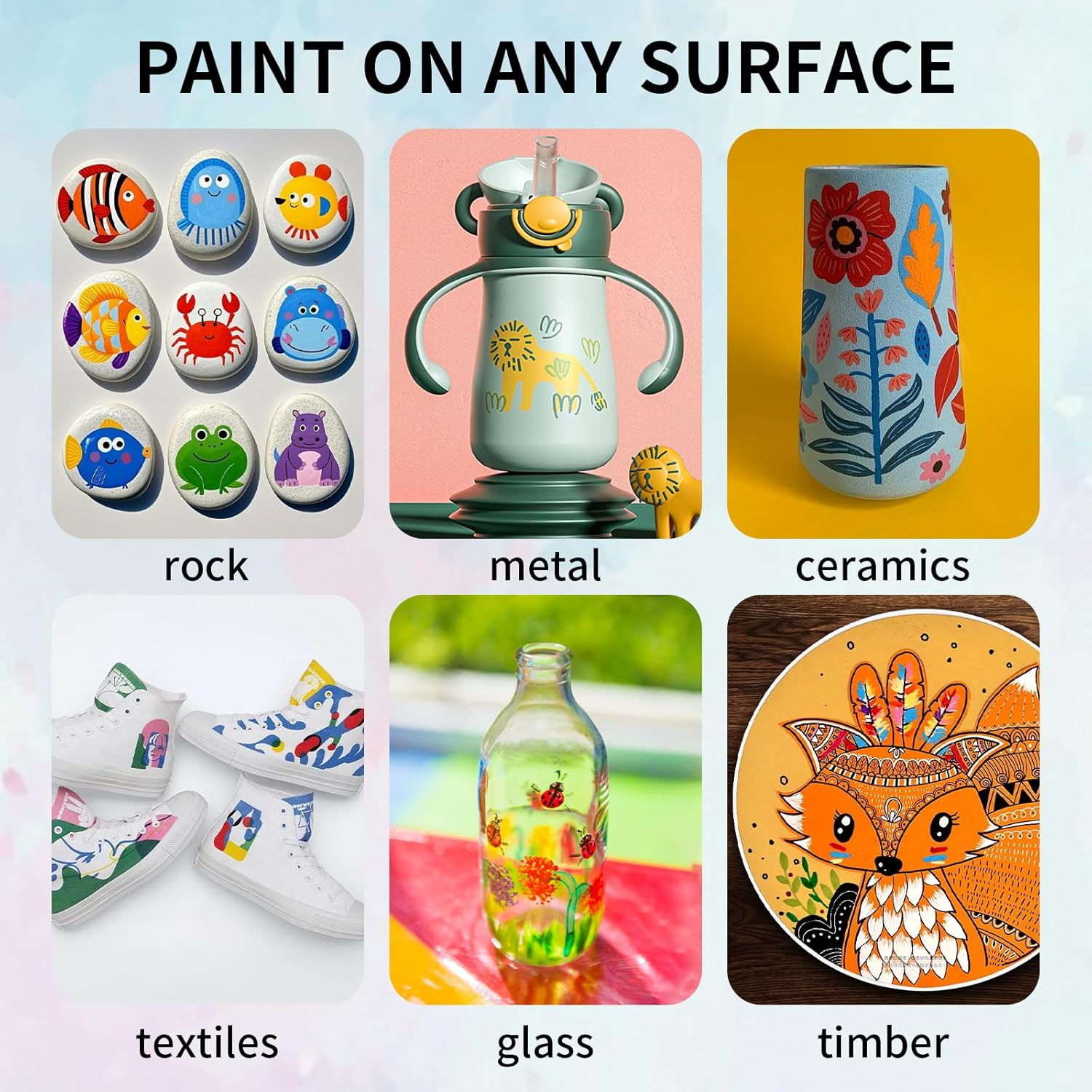 80 Colors Acrylic Paint Markers, Fabric Markers, Acrylic Markers, Acrylic Paint Pens, Opaque Waterbased Quick, for Wood, Canvas, Rock Painting, Glass, Ceramic Surfaces, DIY Crafts Making Art Supplies image number 4