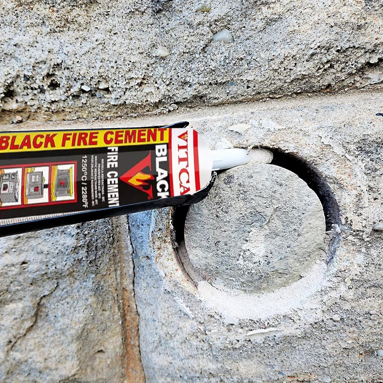 Black Fire Cement 1250 C - 310Ml for Fireplace, Stove, Boilers Etc image number 2