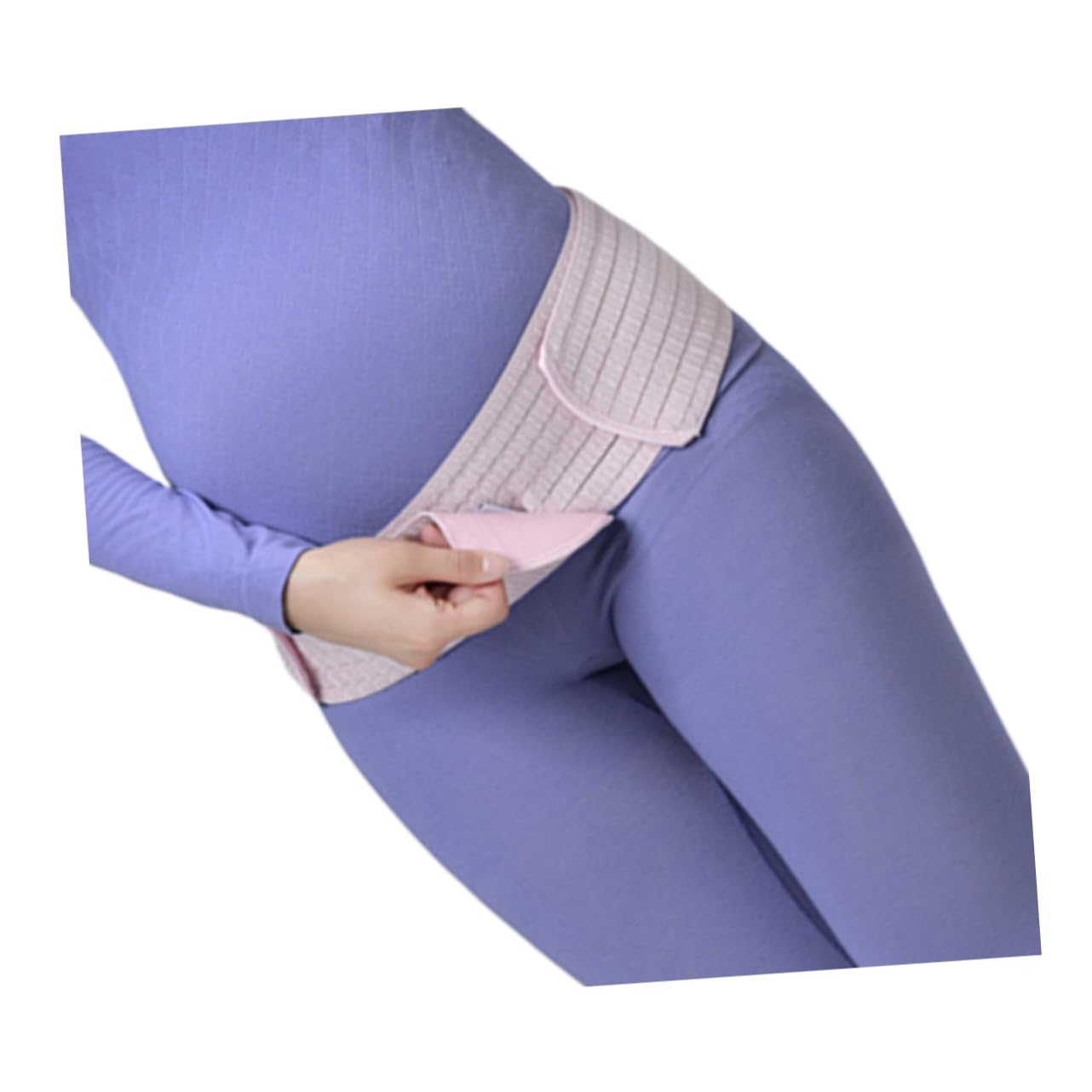 Pregnant Women Belts Dual Layer Breathable Abdominal Band Postpartum Pelvic Waist Support Pink Free Size Maternity Belly Support for Pregnancy and Recovery image number 4