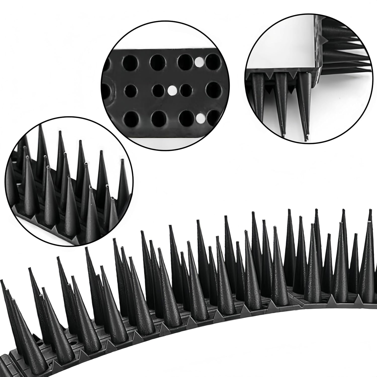 Pigeon Spikes,5.16 M X 4 Cm Heavy Duty Bird Deterrents,Fence Spikes of Bird Deterrent Covers,Woodpecker Away Device Outdoor,Versatile Keep Pigeon Possum Cat Owl Away(Black) image number 3